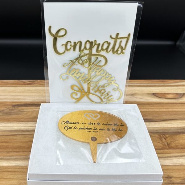 ROMANTIC CAKE TOPPER-GOLD - Image 3